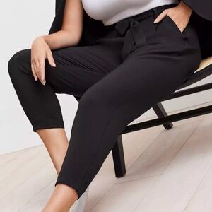 Torrid - Studio Pull-On Taper Stretch Crepe High-Rise Crop Cuff Black Pant - 2X
